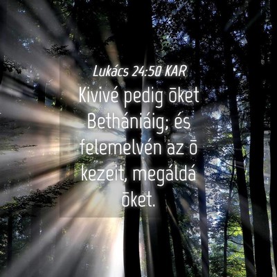 Picture 04 - Lukács 24:50 KAR - Kivivé pedig õket Bethániáig; és felemelvén - Bible Verse Picture