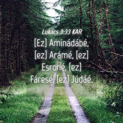 Picture 04 - Lukács 3:33 KAR - [Ez] Aminádábé, [ez] Arámé, [ez] Esroné, - Bible Verse Picture