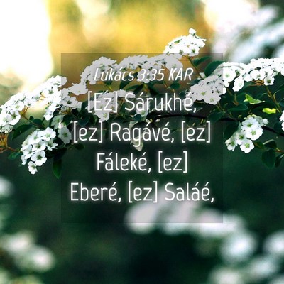 Picture 04 - Lukács 3:35 KAR - [Ez] Sárukhé, [ez] Ragávé, [ez] Fáleké, - Bible Verse Picture