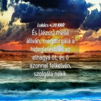 Picture 04 - Lukács 4:39 KAR - És [Jézus] mellé állván, megdorgálá a - Bible Verse Picture