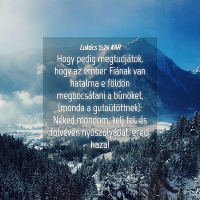 Picture 04 - Lukács 5:24 KAR - Hogy pedig megtudjátok, hogy az ember Fiának - Bible Verse Picture