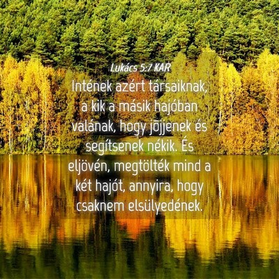 Picture 04 - Lukács 5:7 KAR - Intének azért társaiknak, a kik a másik - Bible Verse Picture