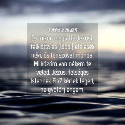 Picture 04 - Lukács 8:28 KAR - És mikor meglátta Jézust, felkiálta és - Bible Verse Picture