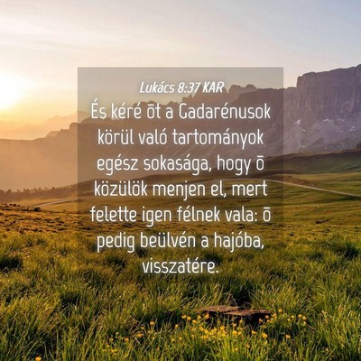 Picture 04 - Lukács 8:37 KAR - És kéré õt a Gadarénusok körül való - Bible Verse Picture