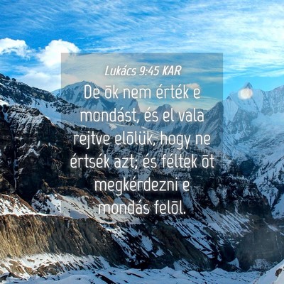 Picture 04 - Lukács 9:45 KAR - De õk nem érték e mondást, és el vala rejtve - Bible Verse Picture