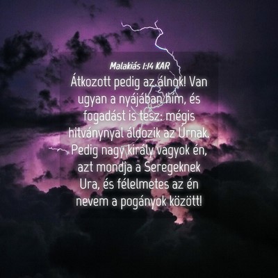 Picture 04 - Malakiás 1:14 KAR - Átkozott pedig az álnok! Van ugyan a nyájában - Bible Verse Picture