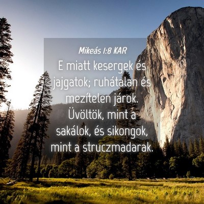 Picture 04 - Mikeás 1:8 KAR - E miatt kesergek és jajgatok; ruhátalan és - Bible Verse Picture