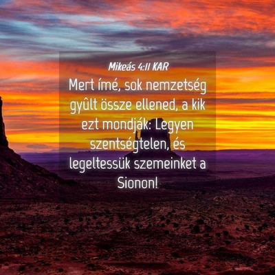 Picture 04 - Mikeás 4:11 KAR - Mert ímé, sok nemzetség gyûlt össze ellened, - Bible Verse Picture