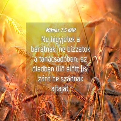 Picture 04 - Mikeás 7:5 KAR - Ne higyjetek a barátnak; ne bízzatok a - Bible Verse Picture