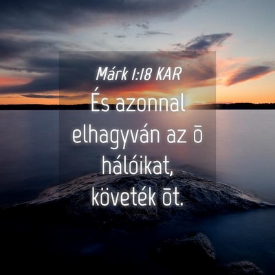 Picture 04 - Márk 1:18 KAR - És azonnal elhagyván az õ hálóikat, - Bible Verse Picture