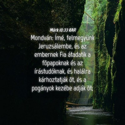 Picture 04 - Márk 10:33 KAR - Mondván: Ímé, felmegyünk Jeruzsálembe, és - Bible Verse Picture
