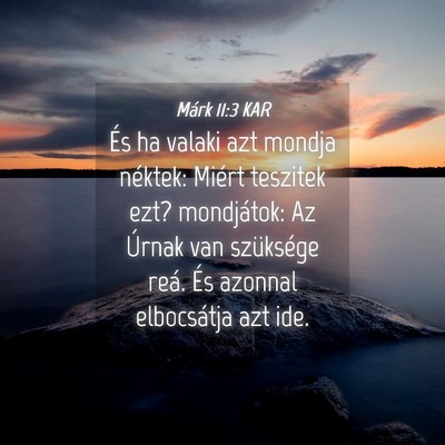 Picture 04 - Márk 11:3 KAR - És ha valaki azt mondja néktek: Miért teszitek - Bible Verse Picture