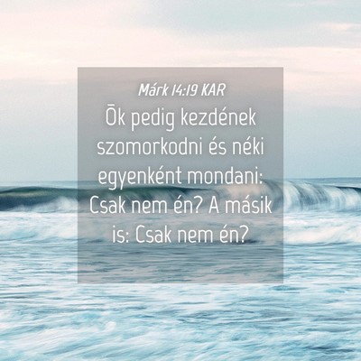 Picture 04 - Márk 14:19 KAR - Õk pedig kezdének szomorkodni és néki - Bible Verse Picture