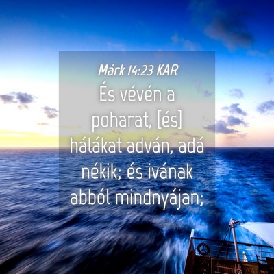 Picture 04 - Márk 14:23 KAR - És vévén a poharat, [és] hálákat adván, - Bible Verse Picture
