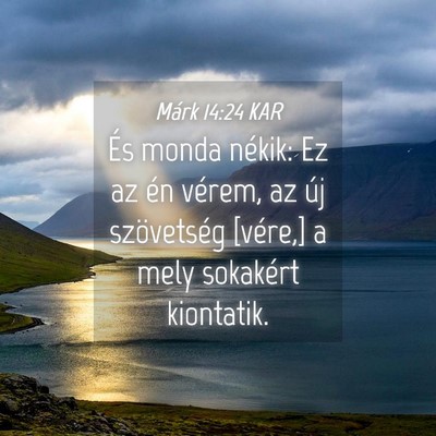 Picture 04 - Márk 14:24 KAR - És monda nékik: Ez az én vérem, az új - Bible Verse Picture