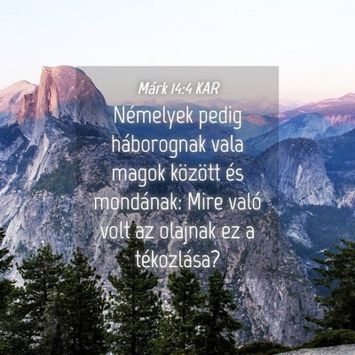 Picture 04 - Márk 14:4 KAR - Némelyek pedig háborognak vala magok között - Bible Verse Picture
