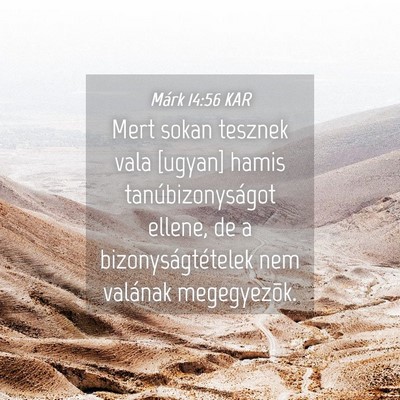 Picture 04 - Márk 14:56 KAR - Mert sokan tesznek vala [ugyan] hamis - Bible Verse Picture