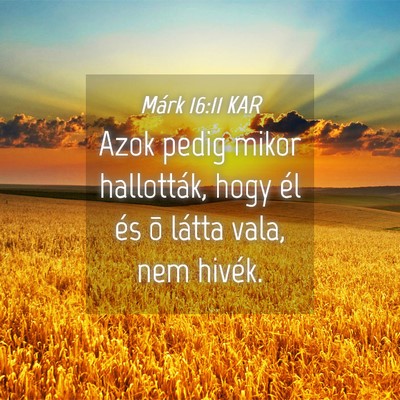 Picture 04 - Márk 16:11 KAR - Azok pedig mikor hallották, hogy él és õ - Bible Verse Picture