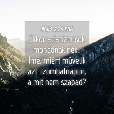Picture 04 - Márk 2:24 KAR - Ekkor a farizeusok mondának néki: Ímé, miért - Bible Verse Picture