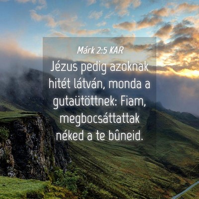 Picture 04 - Márk 2:5 KAR - Jézus pedig azoknak hitét látván, monda a - Bible Verse Picture