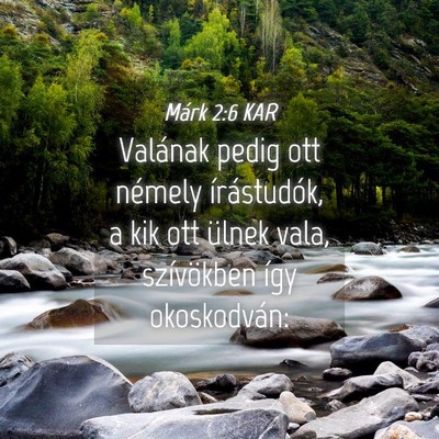 Picture 04 - Márk 2:6 KAR - Valának pedig ott némely írástudók, a kik - Bible Verse Picture