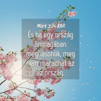 Picture 04 - Márk 3:24 KAR - És ha egy ország önmagában meghasonlik, meg - Bible Verse Picture