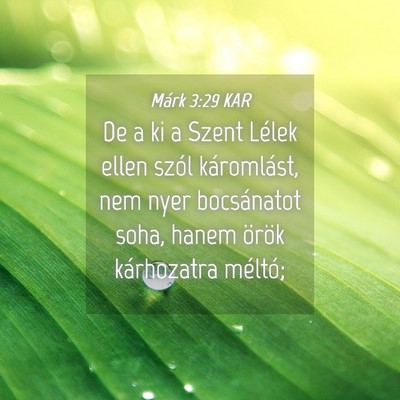 Picture 04 - Márk 3:29 KAR - De a ki a Szent Lélek ellen szól káromlást, - Bible Verse Picture