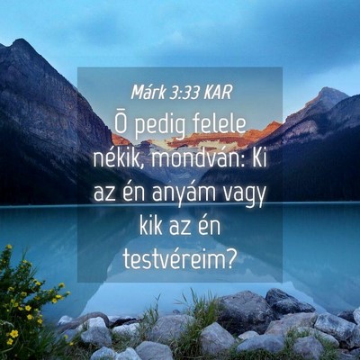 Picture 04 - Márk 3:33 KAR - Õ pedig felele nékik, mondván: Ki az én - Bible Verse Picture