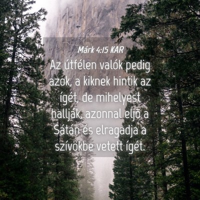 Picture 04 - Márk 4:15 KAR - Az útfélen valók pedig azok, a kiknek hintik - Bible Verse Picture