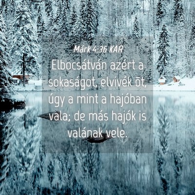 Picture 04 - Márk 4:36 KAR - Elbocsátván azért a sokaságot, elvivék õt, - Bible Verse Picture