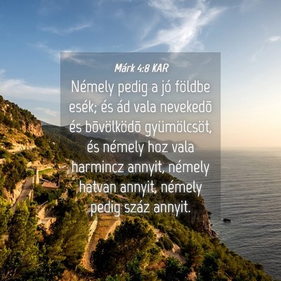 Picture 04 - Márk 4:8 KAR - Némely pedig a jó földbe esék; és ád vala - Bible Verse Picture