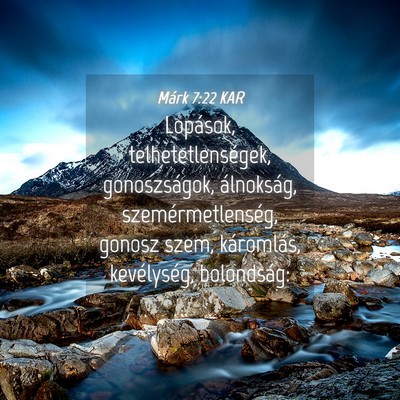 Picture 04 - Márk 7:22 KAR - Lopások, telhetetlenségek, gonoszságok, - Bible Verse Picture