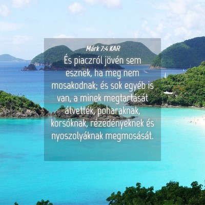 Picture 04 - Márk 7:4 KAR - És piaczról jövén sem esznek, ha meg nem - Bible Verse Picture