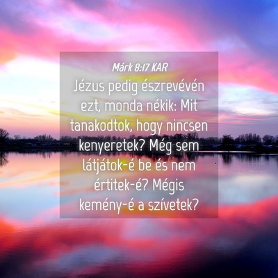 Picture 04 - Márk 8:17 KAR - Jézus pedig észrevévén ezt, monda nékik: Mit - Bible Verse Picture