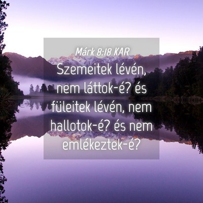 Picture 04 - Márk 8:18 KAR - Szemeitek lévén, nem láttok-é? és füleitek - Bible Verse Picture