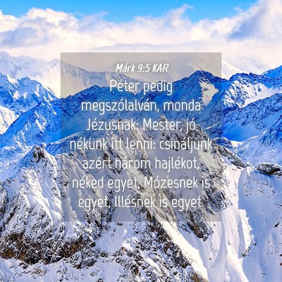 Picture 04 - Márk 9:5 KAR - Péter pedig megszólalván, monda Jézusnak: - Bible Verse Picture