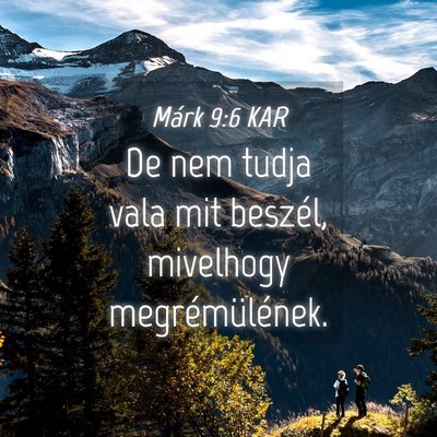 Picture 04 - Márk 9:6 KAR - De nem tudja vala mit beszél, mivelhogy - Bible Verse Picture