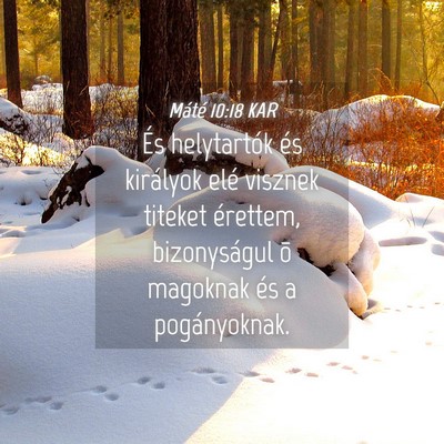 Picture 04 - Máté 10:18 KAR - És helytartók és királyok elé visznek - Bible Verse Picture