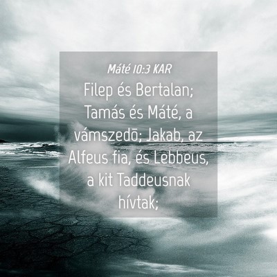 Picture 04 - Máté 10:3 KAR - Filep és Bertalan; Tamás és Máté, a - Bible Verse Picture