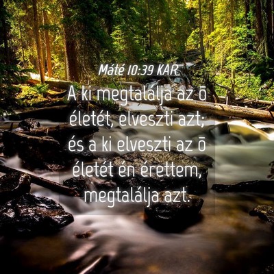 Picture 04 - Máté 10:39 KAR - A ki megtalálja az õ életét, elveszti azt; - Bible Verse Picture
