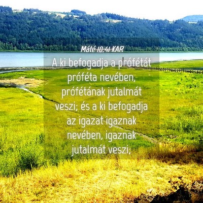 Picture 04 - Máté 10:41 KAR - A ki befogadja a prófétát próféta nevében, - Bible Verse Picture