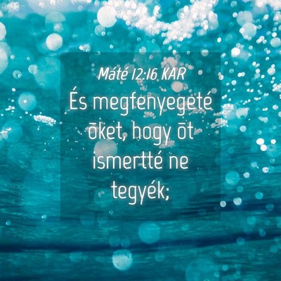 Picture 04 - Máté 12:16 KAR - És megfenyegeté õket, hogy õt ismertté ne - Bible Verse Picture