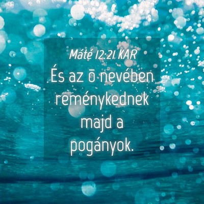 Picture 04 - Máté 12:21 KAR - És az õ nevében reménykednek majd a - Bible Verse Picture