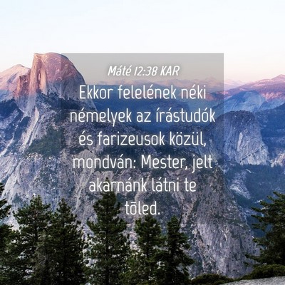 Picture 04 - Máté 12:38 KAR - Ekkor felelének néki némelyek az írástudók - Bible Verse Picture