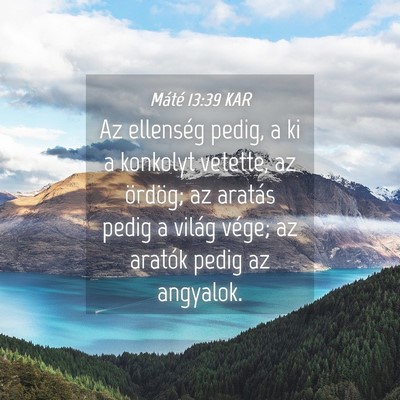 Picture 04 - Máté 13:39 KAR - Az ellenség pedig, a ki a konkolyt vetette, az - Bible Verse Picture