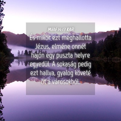 Picture 04 - Máté 14:13 KAR - És mikor ezt meghallotta Jézus, elméne onnét - Bible Verse Picture