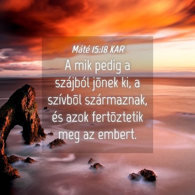 Picture 04 - Máté 15:18 KAR - A mik pedig a szájból jõnek ki, a szívbõl - Bible Verse Picture