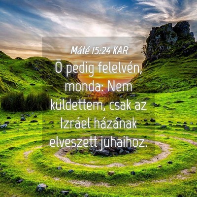 Picture 04 - Máté 15:24 KAR - Õ pedig felelvén, monda: Nem küldettem, csak - Bible Verse Picture