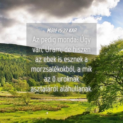 Picture 04 - Máté 15:27 KAR - Az pedig monda: Úgy van, Uram; de hiszen az ebek - Bible Verse Picture