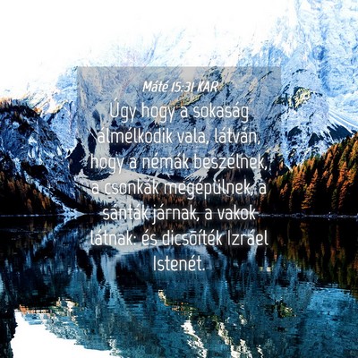 Picture 04 - Máté 15:31 KAR - Úgy hogy a sokaság álmélkodik vala, látván, - Bible Verse Picture